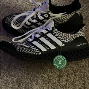 Adidas Ultra 4D Black and White Sneakers